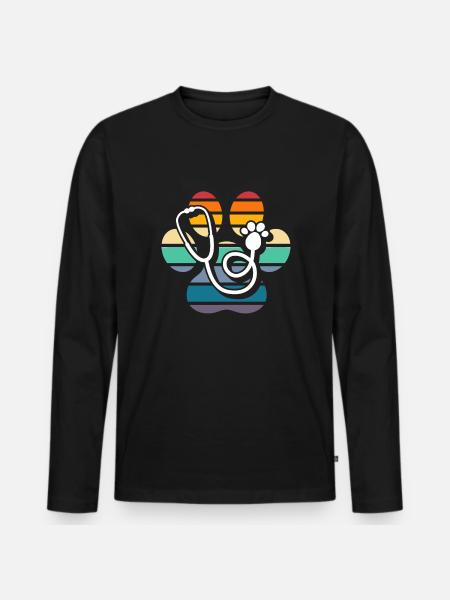 Funny Veterinary Veterinarian Veterinarian Gift - Men's Premium Organic Long Sleeve Shirt - black
