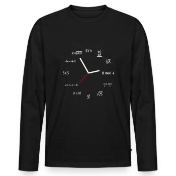 Mathematics Clock Math Meme Funny Math Clock - Männer Premium Bio Langarmshirt - Schwarz - Vorne - Nico (187cm)