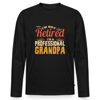 Professional Grandpa Retired Grandparents - Men's Premium Organic Long Sleeve Shirt - black - Front - Nico (187cm)