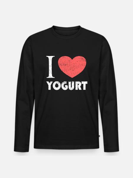 I love yogurt - Men's Premium Organic Long Sleeve Shirt - black