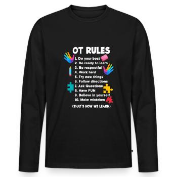 Occupational therapy Occupational therapist Occupational therapist - Men's Premium Organic Long Sleeve Shirt - black - Front - Nico (187cm)