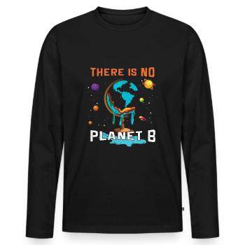 Pas de planète Étoiles Espace Galaxie Planète Sauver la Terre - T-shirt manches longues Premium bio Homme - noir - Devant - Nico (187cm)