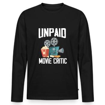 Cinéma Nuit Cinéma Popcorn Films Critiques de cinéma - T-shirt manches longues Premium bio Homme - noir - Devant - Nico (187cm)