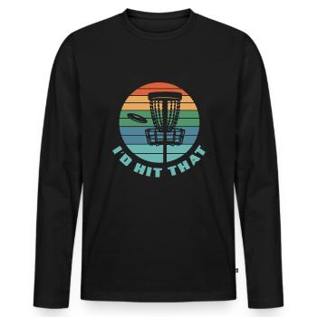 Drôle de Disc Golfer Disc Golfer Cadeau - T-shirt manches longues Premium bio Homme - noir - Devant - Nico (187cm)