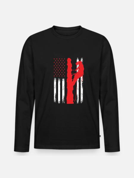 Baumpfleger Baumkletterer Baumpflege - Männer Premium Bio Langarmshirt - Schwarz