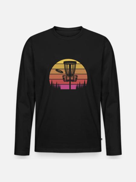 Lustiges Discgolf Discgolfer Geschenk - Männer Premium Bio Langarmshirt - Schwarz