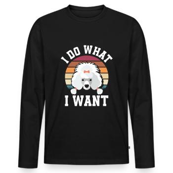 Caniche - T-shirt manches longues Premium bio Homme - noir - Devant - Nico (187cm)