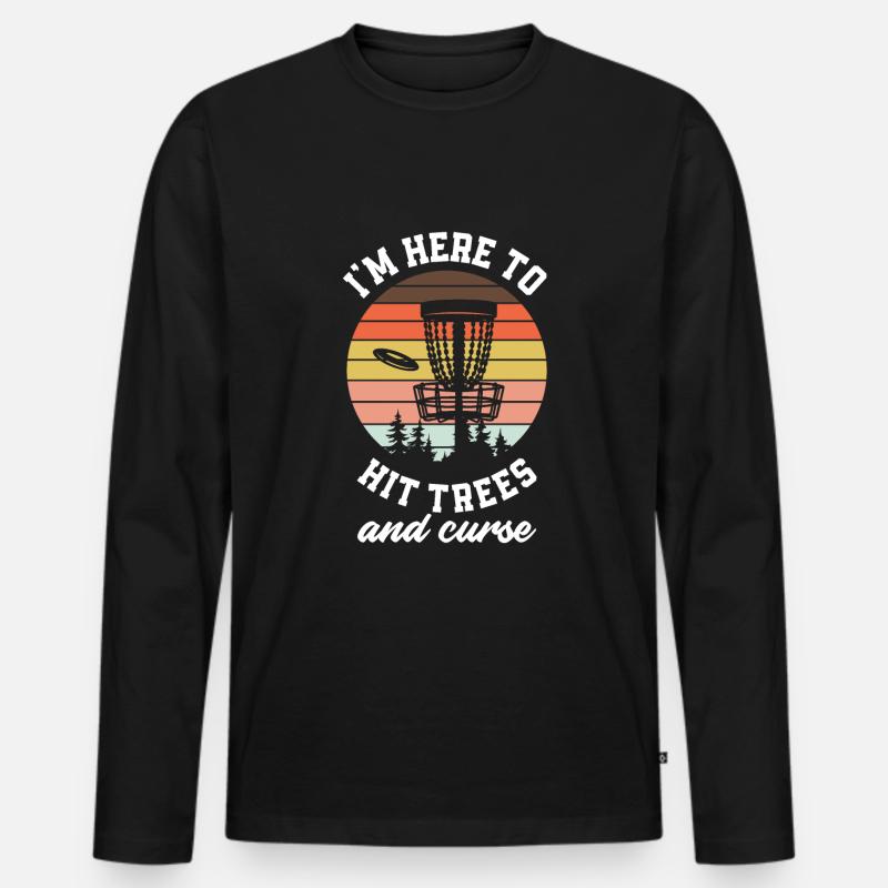 Lustiges Discgolf Discgolfer Geschenk - Männer Premium Bio Langarmshirt - Schwarz