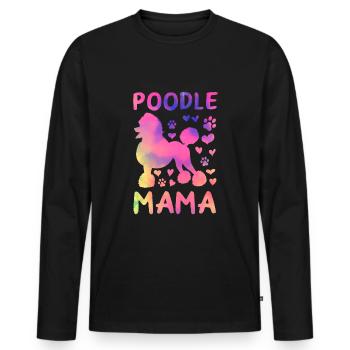 Caniche Mama Caniche Maman Caniche Amoureux - T-shirt manches longues Premium bio Homme - noir - Devant - Nico (187cm)
