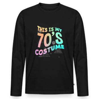 70er Jahre Party Outfit Kostüm 70er Party - Männer Premium Bio Langarmshirt - Schwarz - Vorne - Nico (187cm)