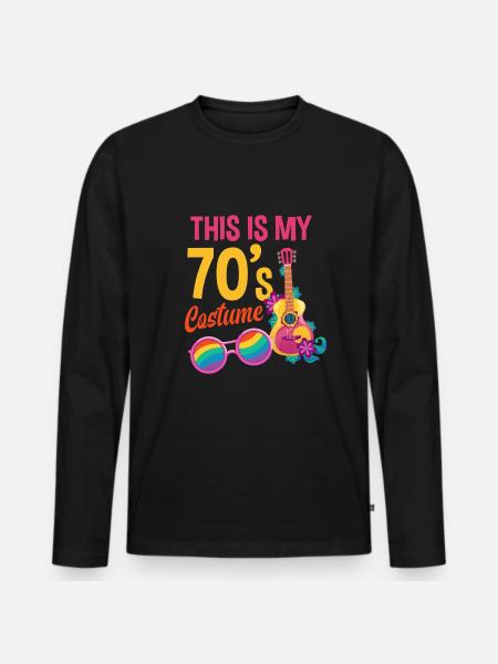 70s Party Outfit Costume 70s Party - Men's Premium Organic Long Sleeve Shirt - black