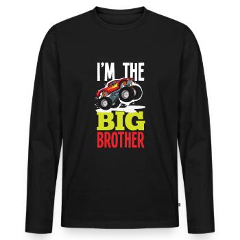 Ich Werde Großer Bruder Ich Bin Großer Bruder - Männer Premium Bio Langarmshirt - Schwarz - Vorne - Nico (187cm)
