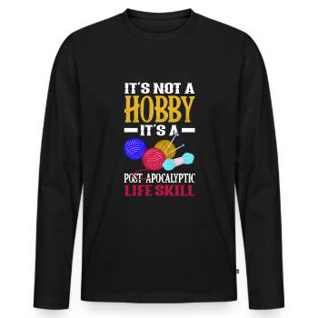Knitting Knitting Needle Knitting Needle Knitting - Men's Premium Organic Long Sleeve Shirt - black - Front - Nico (187cm)