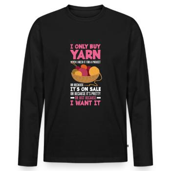 Knitting Knitting Needle Knitting Needle Knitting - Men's Premium Organic Long Sleeve Shirt - black - Front - Nico (187cm)