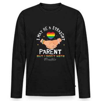 Gay Pride LGBT Pride Month Straight Parent - Männer Premium Bio Langarmshirt - Schwarz - Vorne - Nico (187cm)