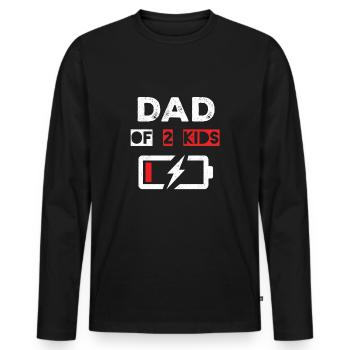 Batteri far til to børn glad fars dag - Premium økologisk langærmet T-shirt til mænd - sort - Foran - Nico (187cm)