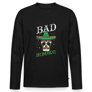 Skeleton Bones Mexique Mexique Bad Cinco De Mayo - T-shirt manches longues Premium bio Homme - noir - Devant - Nico (187cm)
