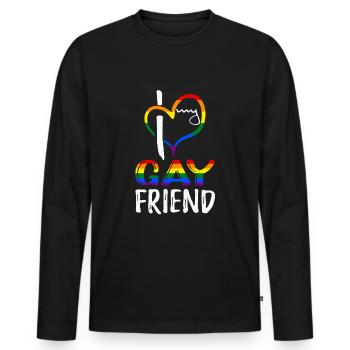 Love Gay Friend Pride LGBT Rainbow Pride Month - Männer Premium Bio Langarmshirt - Schwarz - Vorne - Nico (187cm)