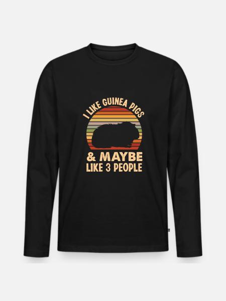 Funny Guinea Pig Owner Gift - Men's Premium Organic Long Sleeve Shirt - black