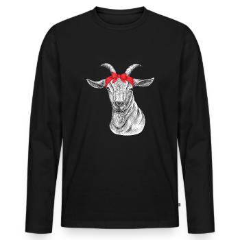 Chèvre Chèvre Chèvres - T-shirt manches longues Premium bio Homme - noir - Devant - Nico (187cm)