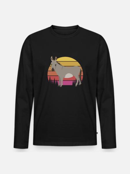 Funny donkey lover gift - Men's Premium Organic Long Sleeve Shirt - black