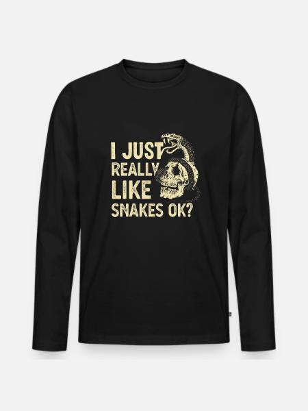 Snake Snake Snake - Men's Premium Organic Long Sleeve Shirt - black