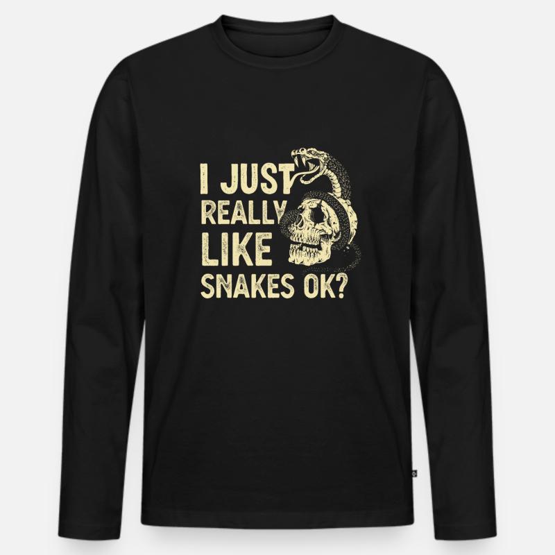 Snake Snake Snake - Men's Premium Organic Long Sleeve Shirt - black