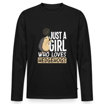 Hérisson Hérisson Hérisson - T-shirt manches longues Premium bio Homme - noir - Devant - Nico (187cm)
