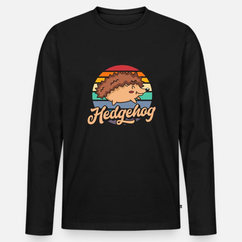 Igel Igel Igel - Männer Premium Bio Langarmshirt - Schwarz
