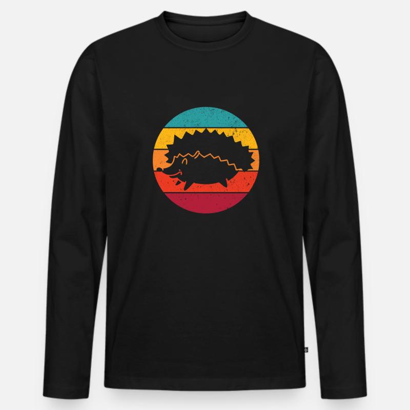 Igel Igel Igel - Männer Premium Bio Langarmshirt - Schwarz