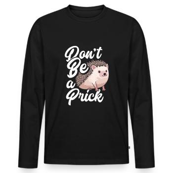 Hérisson Hérisson Hérisson - T-shirt manches longues Premium bio Homme - noir - Devant - Nico (187cm)