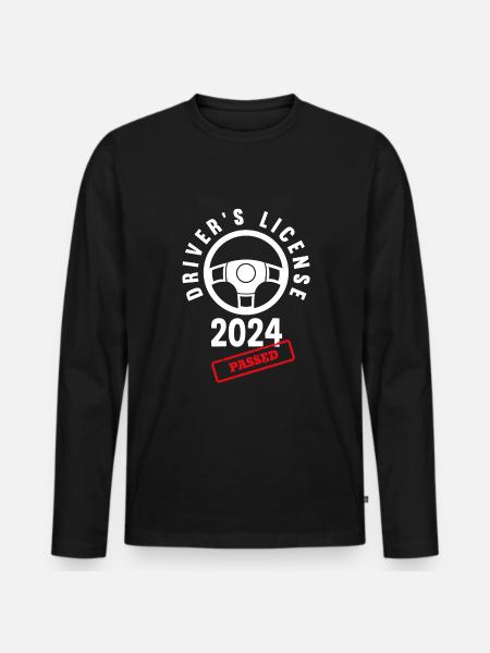 Driver's License Passed Gift - Men's Premium Organic Long Sleeve Shirt - black