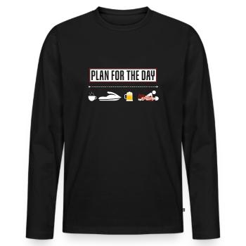 Plan amusant pour les amateurs de jet ski de jour - T-shirt manches longues Premium bio Homme - noir - Devant - Nico (187cm)