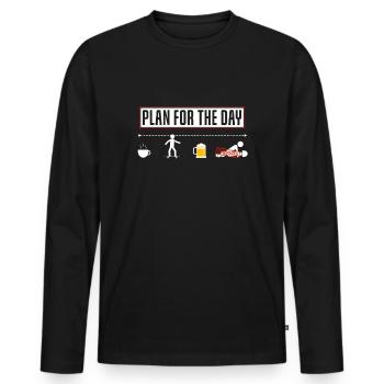Plan amusant pour la journée skateboard skateboarder - T-shirt manches longues Premium bio Homme - noir - Devant - Nico (187cm)