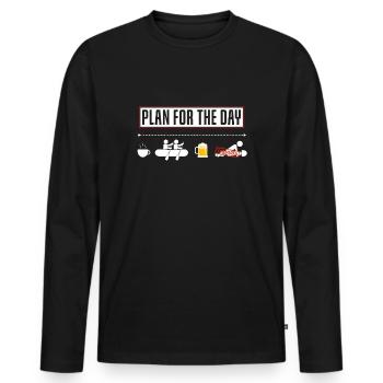 Drôle de plan pour la journée Kayak Kayak Canoë - T-shirt manches longues Premium bio Homme - noir - Devant - Nico (187cm)