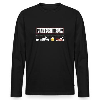 Plan amusant pour la moto de jour - T-shirt manches longues Premium bio Homme - noir - Devant - Nico (187cm)