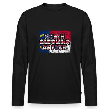 Amérique Drapeau de l’État des États-Unis Drapeau de la Caroline du Nord - T-shirt manches longues Premium bio Homme - noir - Devant - Nico (187cm)