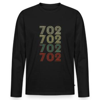 Retro America State Flag Area Code Nevada - Men's Premium Organic Long Sleeve Shirt - black - Front - Nico (187cm)