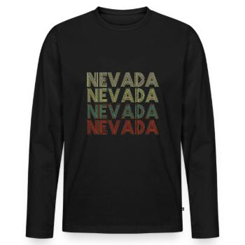 Retro America State Flag Vintage Nevada - Men's Premium Organic Long Sleeve Shirt - black - Front - Nico (187cm)