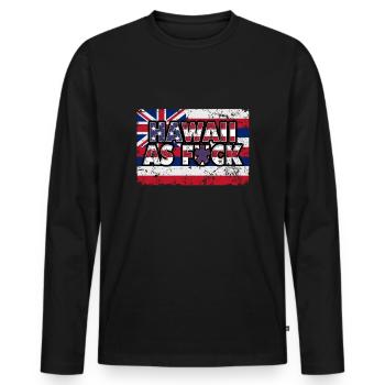 America US Flag State Flag Hawaii - Männer Premium Bio Langarmshirt - Schwarz - Vorne - Nico (187cm)