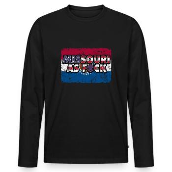 Amérique Drapeau de l’État des États-Unis Missouri - T-shirt manches longues Premium bio Homme - noir - Devant - Nico (187cm)