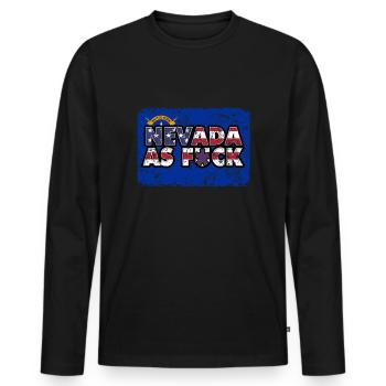America US Flag State Flag Nevada - Men's Premium Organic Long Sleeve Shirt - black - Front - Nico (187cm)