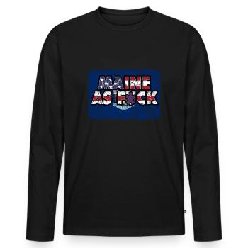 America US Flag State Flag Maine - Männer Premium Bio Langarmshirt - Schwarz - Vorne - Nico (187cm)