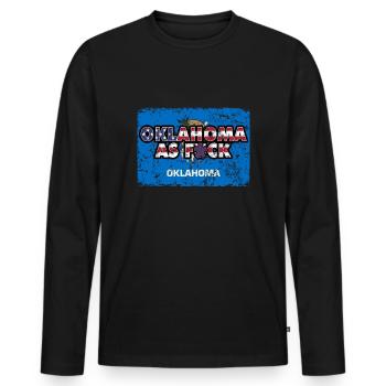 America US Flag State Flag Oklahoma - Männer Premium Bio Langarmshirt - Schwarz - Vorne - Nico (187cm)