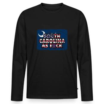America US Flag State Flag South Carolina - Männer Premium Bio Langarmshirt - Schwarz - Vorne - Nico (187cm)