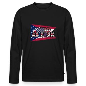 America US Flag State Flag Ohio - Männer Premium Bio Langarmshirt - Schwarz - Vorne - Nico (187cm)