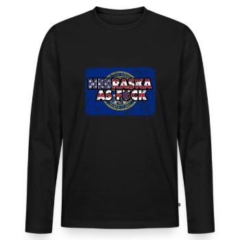 America US Flag State Flag Nebraska - Männer Premium Bio Langarmshirt - Schwarz - Vorne - Nico (187cm)