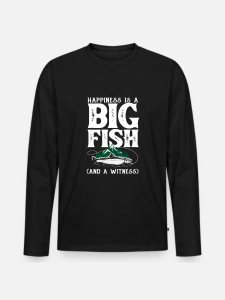 Fun Fishing Angler Fisherman Gift - Men's Premium Organic Long Sleeve Shirt - black