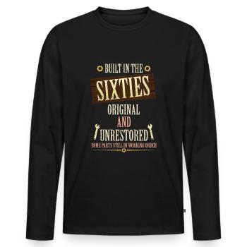 Construit dans les années 60 Original et non restauré - T-shirt manches longues Premium bio Homme - noir - Devant - Nico (187cm)