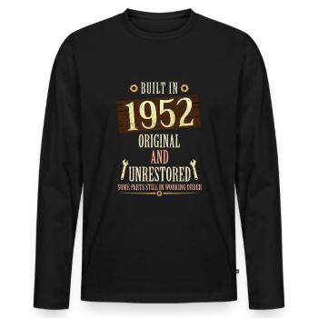 Built In The 1952 Original And Unrestored - Männer Premium Bio Langarmshirt - Schwarz - Vorne - Nico (187cm)